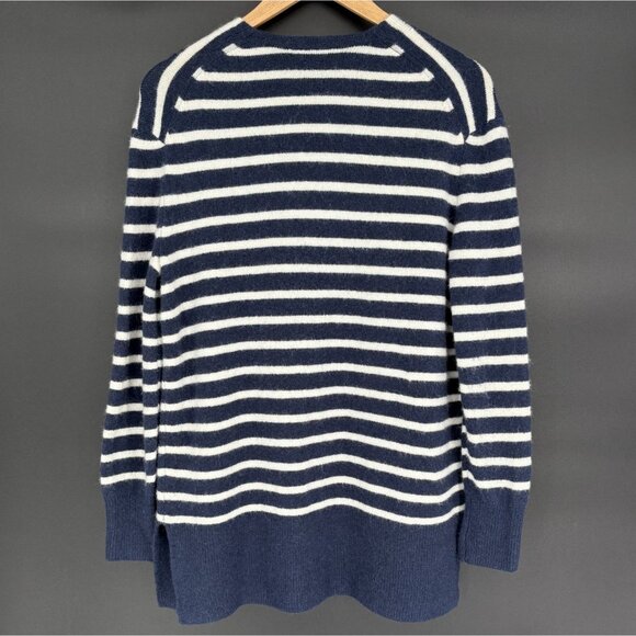 Madewell Women's Cozy Walker Cardigan Sweater XS Navy White Alpaca Nautical - Picture 2 of 7